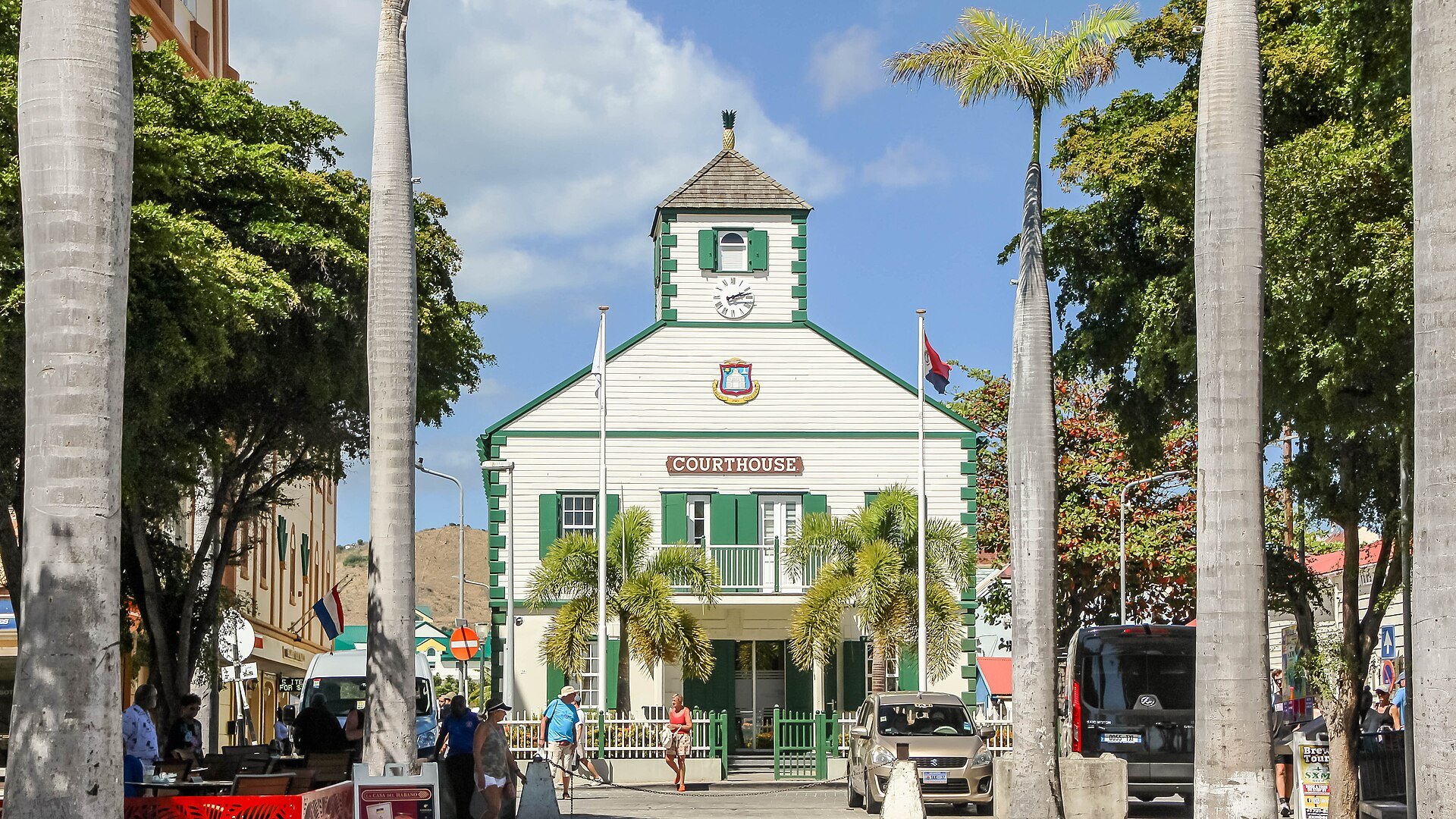 The courthouse on Wathey Square in Philipsburg, Sint Maarten