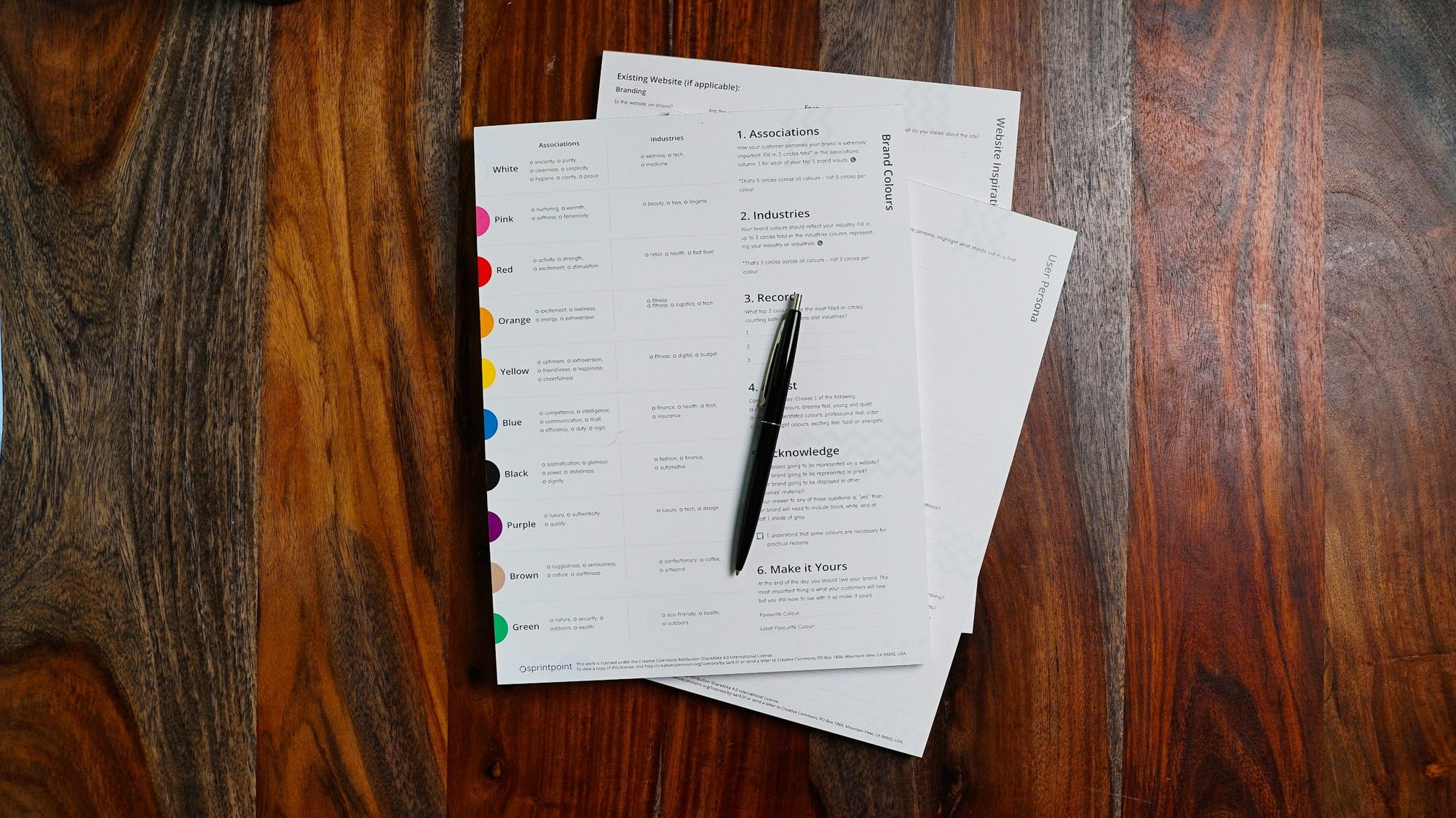 Application papers and a pen on a wooden desk