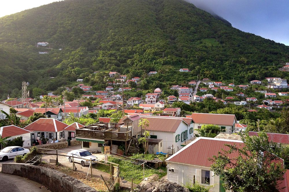 The village of Windwardside on Saba